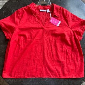 Isaac Mizrahi New York Linen Blend Top NWT - Size 2X